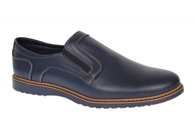 Pantofi casual barbati din piele naturala Bleumarin GKR 331ELBL